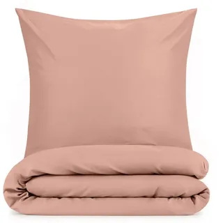 Blumtal Bettwäsche 3-teilig unifarben Rosa 200 x 200 cm + 2 x 80 x 80 cm
