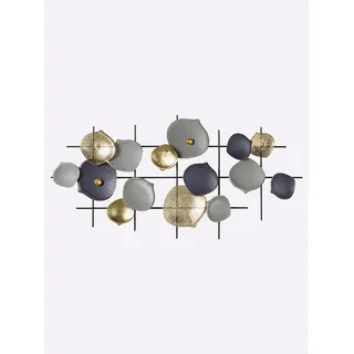Wanddekoobjekt HEINE HOME, grau (goldfarben, grau), B:122cm H:60cm T:6cm, Wanddekoobjekte, Wanddekoobjekt
