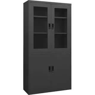 2025 cloris Vitrinenschrank Büroschrank Anthrazit 90x40x180 cm Stahl - Kommoden Sale5489476 2parcel - Grau