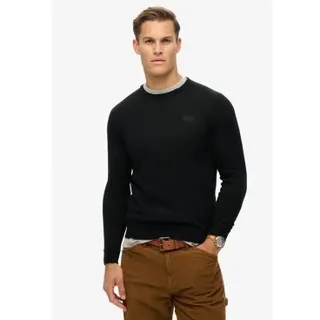 Superdry für Herren. M6110641A Essential Slim Fit Pullover schwarz (S), Lässig, Wolle