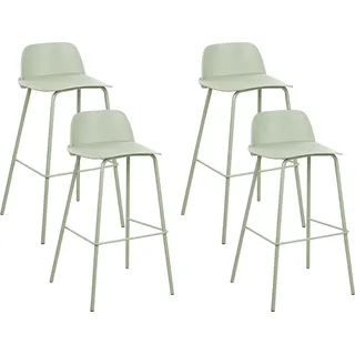 BELIANI Barhocker 4er Set Hellgrün aus Kunststoff/Metall Esszimmer Küche Retro Barstuhl - Grün