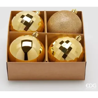 Packung 4 Weihnachtskugeln D.10 Gold