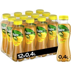 Fuze Tea Schwarzer Tee Zitrone Zitronengras - außergewöhnliche Fusion aus Tee und fruchtigem Zitronen-Geschmack - Tee aus nachhaltigem Anbau - Einweg Flaschen (12 x 400 ml)