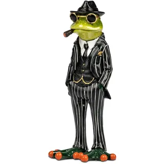 formano Boss-Frosch Dekofigur im Anzug | Handbemalte Wohnraumfigur aus Polyresin 17 cm | Stilvolle Deko mit Charakter für Wohnzimmer, Büro oder Regal | Serie Froschhausen
