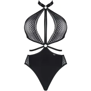 Demoniq Bodysuit für Damen, offen, Schwarz, Größe XXL