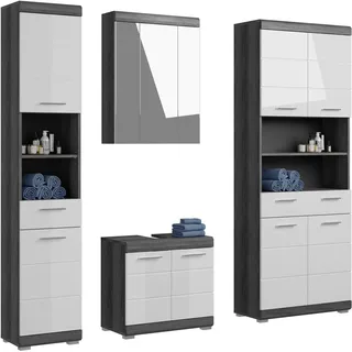 INOSIGN »Siena, 4 teilig, bestehend aus:«, (Set, 4 St.), Hochschrank schmal, WBU, Spiegelschrank, Hochschrank breit