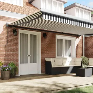vidaXL Markise Einziehbar Anthrazit und Weiß 5x3 m Stoff und Aluminium - Grau