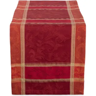 DII Traditionelle Ernte-Jacquard-Kollektion, Thanksgiving, Herbst-Tischdekoration, Damast-Baumwolle, 35,6 x 183,9 cm, rechteckiger Tischläufer, gebrannter orangefarbener Kürbisrebe