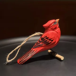 BEAULEMNA Handgeschnitzte Kardinalfigur aus Holz zum Aufhängen für drinnen und draußen, Baum, Heimdekoration, Geschenk für Vogelliebhaber, Weihnachten, Geburtstage, Valentinstag, Muttertag