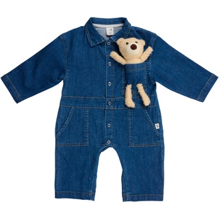 Patinio Overall , Dunkelblau , Textil , Uni , Gr. 80 , unisex , Oeko-Tex® Standard 100 , Langarm , Babykleidung, Babyjacken & -overalls