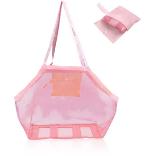 Netztasche Sandspielzeug,Strandspielzeug Tasche für Sandspielzeug Netz,Strandtasche Kinder,Sandtasche,Spielplatz Beach Bag,Strand Aufbewahrungstasche Beutel Mesh,Sandschaufel Buddelzeug Sandkasten
