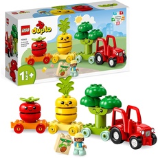 LEGO DUPLO My First Obst- und Gemüse-Traktor, Geschenk Spielzeug zum Basteln, Sortieren und Stapeln für Babys und Kleinkinder im Alter ab 1,5 Jahren, Lernspielzeug 10982