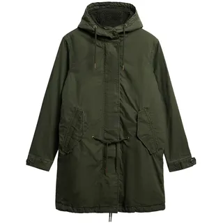 Superdry Military Borg Fishtail Parka - Army Khaki - S