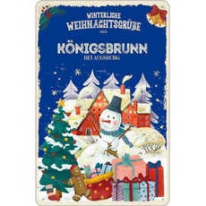 Blechschild 20x30 cm - Weihnachtsgrüße KÖNIGSBRUNN BEI AUGSBURG