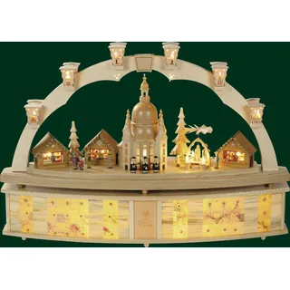 Schwibbogen Dresdner Frauenkirche + Pyramide Elektrisch Lichterbogen NEU