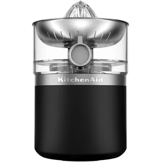 KitchenAid Go Kabellose Zitruspresse, Auto-Umkehrreiber, 473ml BPA-freier Behälter, spülmaschinenfest, für Orangen, Zitronen & Limetten, Akku separat, Mattschwarz