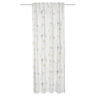 HOME WOHNIDEEN Fertigschal Danica Polyester/Baumwoll-Mischung, 245x135 cm, Blumen Druck, Farbe:Natur, Größe:245 x 135 cm, Anzahl:1x