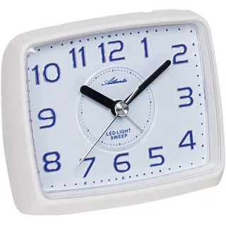 Atlanta Wecker ohne Ticken mit Licht Analog Weiß - 1979-0