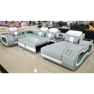 Grau Neu Sofa U-Form Stoffsofa Couch Wohnlandschaft Design Modern Leder Sofas - Grau