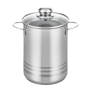 ELO Basic Topfserie Brillant Spargeltopf, 4 Liter, Hochwertiger Topf für alle Herdarten, Durchmesser: 16 cm