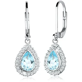 Elli Ohrringe Tropfen Zirkonia Topas Blau 925 Sterling Silber 17
