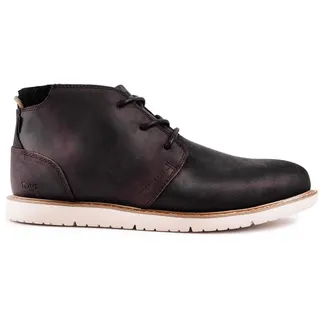 TOMS Navi Boot Herren Chukka Boot, Schwarzes, wasserabweisendes Leder, 46 EU