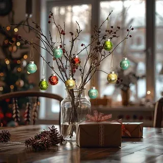 Unyqoos® 24er Set Glas-Weihnachtskugeln – bunte Mini-Vintage Glitzerkugeln in Rot, Gold & Blau, hochwertiges Glas mit Aufhänge-Schnur für Christbaum - Rot, Grün, Gold, Blau