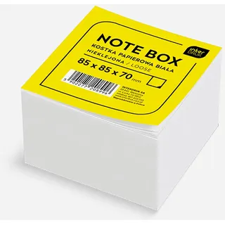 Interdruk Zettelklotz - Notizklotz - Ersatzpapier für Zettelbox - 85 x 85 x 70 mm - Circa 700 Lose Blätter - Weiß