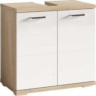 byLIVING Waschbeckenunterschrank Nebraska 60 x 59 x 31,5 cm Braun/Weiß