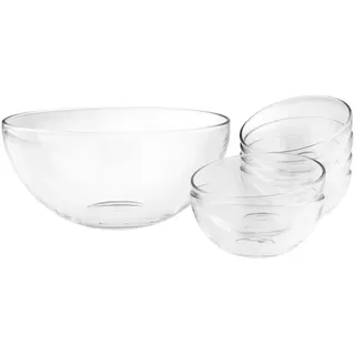 Leonardo Schüsselset , Transparent , Glas , 7-teilig , 28 cm , lebensmittelecht , Geschirr, Schalen & Schüsseln, Schüsselset