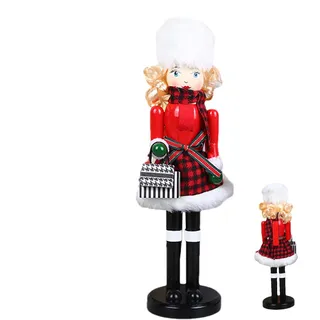 Generisch Nussknacker Weihnachtsdekoration,Weihnachtsdeko Nussknacker Frauen - Festliche Figuren Deko Für Kaminbank Tischdekoration Wohnzimmer