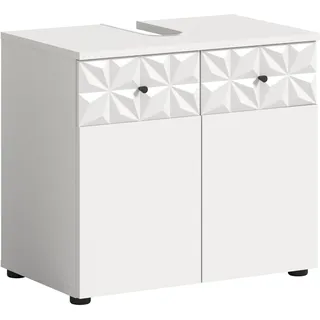 xonox.home Badezimmer Prisma Waschbeckenunterschrank Badunterschrank Waschbecken Unterschrank Schrank Waschtisch Unterschrank in weiß Nb.,ca.60x54x37 cm