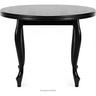 Konsimo Esstisch Esszimmertisch Küchentisch rund "ALTIS", Schwarz, Furnier, Classic, 100-140x76,5 cm - Schwarz