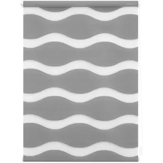 Lichtblick Doppelrollo Blickdicht ohne Bohren Grau 80 cm x 150 cm (B x L) | Duo Rollo, Rollos für Fenster ohne Bohren, Doppelrollo Klemmfix ohne Bohren, Welle, Klemmträger-Montage, Sichtschutz