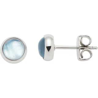 LEONARDO Paar Ohrstecker »Ohrringe Bea grey blue« mit Glasstein - mit Perlmutt, blau
