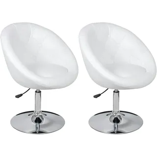 vidaXL Cocktailsessel 2 Stk. Weiß Kunstleder