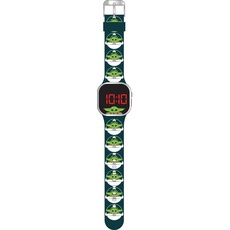 Bild Accutime, Armbanduhr, LED-Kinderuhr The Mandalorian Baby-Yoda (grün), Digitaluhr mit LED-Anzeige für Uhrzeit u..., Grün, (Digitaluhr)