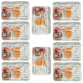 quickpack Grillschalen 10 x 3 Stück Alu schale 34x22,5cm Grillzubehör eckig