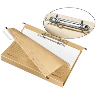 Herlitz Hängesammler A4, Rückenbreite 4 cm, Hängeregister, 8 Stück | mit Ringmechanik und Hartpappeboden, stabile Hängeordner für Hängeregistratur