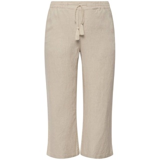 Ulla Popken Damen 7/8-Leinenhose Hose, Natur, 46-48