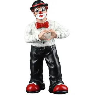 Gilde Gildeclown Deko Figur Clown von Herzen - Kunstharz Mehrfarbig - Geschenk Dekoration Sammlerfigur Höhe 14 cm