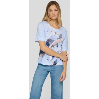 T-Shirt RABE, Damen, Gr. 46, ozean, Jersey, Obermaterial: 50% Baumwolle, 50% Modal, bedruckt, normal hüftbedeckend, Rundhals, Shirts T-Shirt, mit Front-Print
