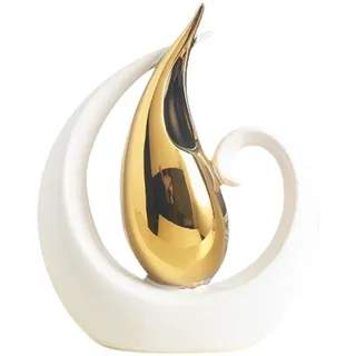 Keramikvase für Dekoration,Moderne abstrakte für Heimdekoration,Weißgold Vasen, für modernen Tisch, Bücherregal, Couchtischdekoration, Weißgold Vasen.