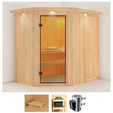 Bild von Sauna »Swantje«, (Set), 3,6-kW-Plug & Play Ofen mit integrierter Steuerung beige