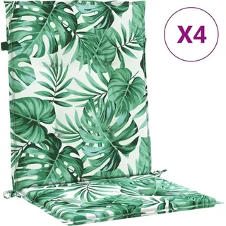 Niedriglehner-Auflagen 4 Stk. Blattmuster Stoff