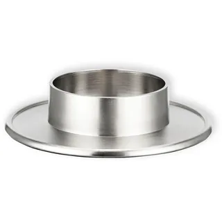 FRITZ COX Kerzenständer Silber aus Messing 'Memento' für 6 cm Kerzen | edeles Design | Kerzenteller Silber für Ihre Tischdeko | ideal für eine Hochzeitskerze oder Tischkerze