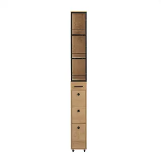 SoBuy NSR13-N Hochschrank 20 x 170 x 40 cm Schwarz Holz/Metall
