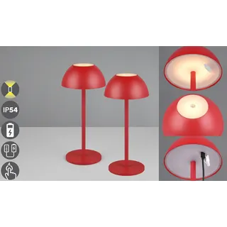 Trio Abbey Tischleuchte Rot 2 St.