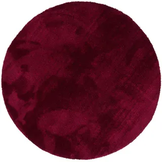 Snapstyle Super Soft Hochflorteppich Livorno Rund , Weinrot , Textil , 100x100 cm , Teppiche und Böden, Teppiche, Hochflorteppiche & Shaggys