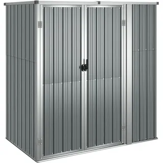 vidaXL Gerätehaus Grau 161x89x161 cm Verzinkter Stahl - Grau
